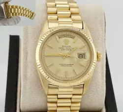 ROLEX PRESIDENT DAY DATE 1803 36MM CHAMPAGNE DIAL 18K YELLOW GOLD
