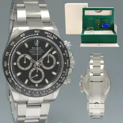 2023 NEW PAPERS ROLEX DAYTONA 116500LN BLACK CERAMIC 40MM STEEL WATCH BOX