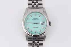 ROLEX DATEJUST 16234 WHITE GOLD BEZEL CUSTOM TIFFANY DIAL 36MM