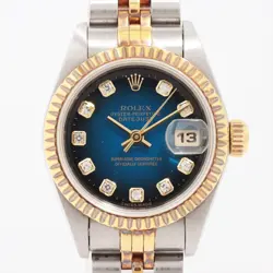 ROLEX DATEJUST 69173G SS×YG AT BLUE-FACE 3 EXTRA LINKS