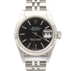 ROLEX DATEJUST P WRIST WATCH 79174 AUTOMATIC K18 WG WHITE GOLD SS USED WOMEN