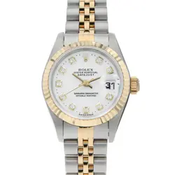 ROLEX DATEJUST 10P DIAMOND 69173G WHITE W NUMBER SECOND HAND WOMEN