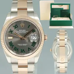 2023 NEW ROLEX DATEJUST 41 126331 WIMBLEDON ROSE GOLD TWO-TONE OYSTER WATCH BOX