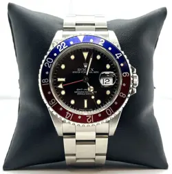 1989 ROLEX COKE STAINLESS GMT MASTER MANS WATCH 16700 L SERIAL
