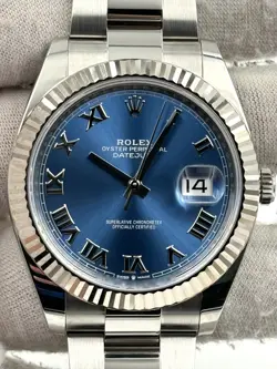 ROLEX DATEJUST 41MM BLUE ROMAN DIAL OYSTER BRACELET 126334 BOX & PAPERS 2022