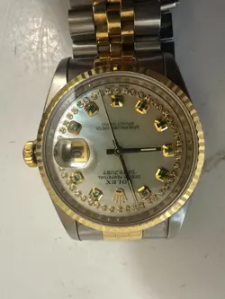 Rolex Datejust 36 White MOP Diamond Dial Two-Tone Unisex Watch