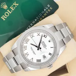 2024 ROLEX DATEJUST 41 126300 WHITE ROMAN STEEL OYSTER WATCH BOX PAPERS