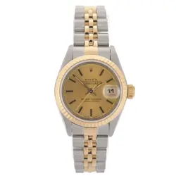 ROLEX DATEJUST 69173 18K GOLD & STEEL CHAMPAGNE DIAL 26MM LADIES WATCH FULL SET