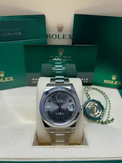 NEW March 2024 BOX/PAPERS Rolex DateJust 41mm WIMBLEDON Roman 126300 UNWORN