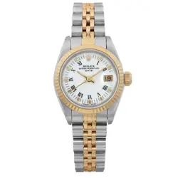 ROLEX LADY DATEJUST 26MM 18K GOLD STEEL WHITE ROMAN DIAL LADIES WATCH 69173