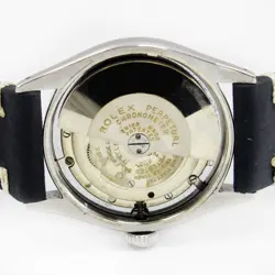 Rolex Oyster Perpetual Bubble Back Black Dial Mens Vintage Steel Watch 6084