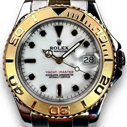 ROLEX YACHT-MASTER 68623 18KT GOLD & STEEL WHITE DIAL