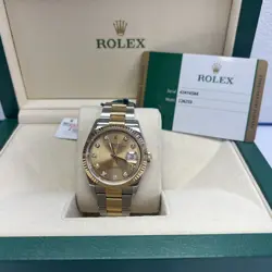 ROLEX DATEJUST 126233 GOLD AND SILVER OYSTER BRACELET FLUTED BEZEL BOX & PAPERS