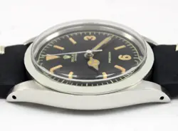 1959s Rolex Oyster Precision Winding Black Dial Mens Vintage Steel Watch 6426