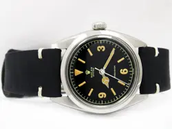 1959s Rolex Oyster Precision Winding Black Dial Mens Vintage Steel Watch 6426