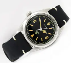 1959s Rolex Oyster Precision Winding Black Dial Mens Vintage Steel Watch 6426