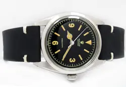 1959s Rolex Oyster Precision Winding Black Dial Mens Vintage Steel Watch 6426