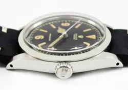 1959s Rolex Oyster Precision Winding Black Dial Mens Vintage Steel Watch 6426