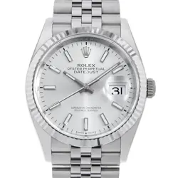 ROLEX DATEJUST 36 126234 SILVER BAR 5 ROWS JUBILEE BRACELET RANDOM NUMBER UN...