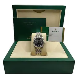 ROLEX DATEJUST 36MM JUBILEE STEEL BLACK DIAL MENS AUTOMATIC WATCH 126200