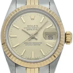 ROLEX DATEJUST LADIES WATCH 69173(E) K18YG/STAINLESS STEEL WOMENWATCH CHAMPA...
