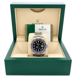 ROLEX OYSTER PERPETUAL DATE GMT-MASTER II BATMAN AUTOMATIC WATCH STAINLESS STEEL