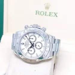 Rolex 40mm White Indexes Steel Daytona REF: 116520 (V series)