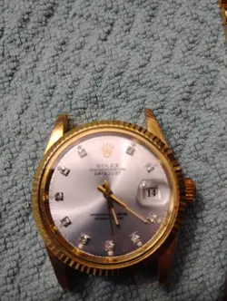 ROLEX DATEJUST 36MM 18K GOLD MENS WATCH WITH DIAMOND 