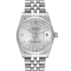 ROLEX DATEJUST 31 MIDSIZE STEEL WHITE GOLD DIAMOND DIAL LADIES WATCH 68274