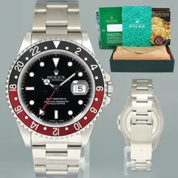 1991 MINT ROLEX GMT-MASTER II COKE RED BLACK STEEL 16710 40MM WATCH BOX