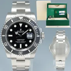 MINT 2018 PAPERS ROLEX SUBMARINER DATE 116610 STEEL BLACK DIAL CERAMIC WATCH BOX