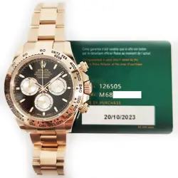 2023 ROLEX COSMOGRAPH DAYTONA 126505, 40MM, ROSE GOLD, BLACK DIAL, BOX & PAPERS
