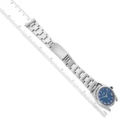 ROLEX DATEJUST BLUE DIAL SMOOTH BEZEL STEEL MENS WATCH 16200