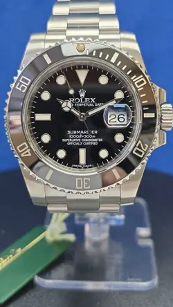 ROLEX SUBMARINER 116610LN SILVER OYSTER BRACELET BLACK BEZEL BOX & PAPERS MINT