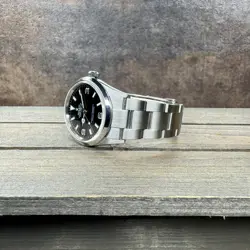 Rolex Mens Explorer 36mm Stainless Steel Black Dial Smooth Bezel Oyster 114270