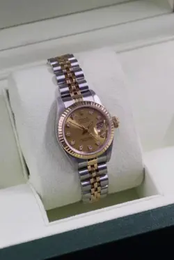 ROLEX DATEJUST 69173 CHAMPAGNE DIAMOND DIAL  - BOX & PAPERS - 1994