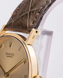 1980's Rolex 18k Yellow Gold Cellini Classic Ref. 5112/8 on DeBeers Croc Strap!