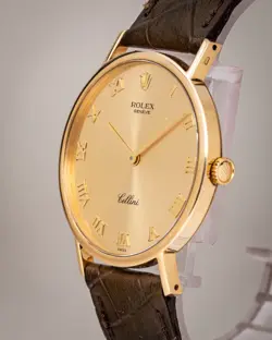 1980's Rolex 18k Yellow Gold Cellini Classic Ref. 5112/8 on DeBeers Croc Strap!