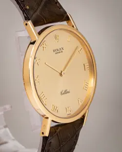 1980's Rolex 18k Yellow Gold Cellini Classic Ref. 5112/8 on DeBeers Croc Strap!