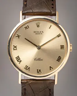 1980's Rolex 18k Yellow Gold Cellini Classic Ref. 5112/8 on DeBeers Croc Strap!