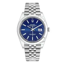 ROLEX DATEJUST 41 WATCH 41MM BLUE INDEX DIAL STAINLESS STEEL 126334