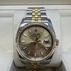 ROLEX DATEJUST 116233 GOLD AND SILVER JUBILEE BRACELET WITH GOLD BEZEL WITH BOX
