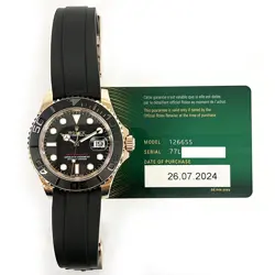 2024 ROLEX YACHT-MASTER 40 126655, ROSE GOLD, BLACK DIAL, BOX & PAPERS