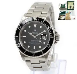 2007 ROLEX SUBMARINER DATE 16610 40MM BLACK DIAL STEEL BOX PAPERS