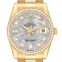 ROLEX PRESIDENT DAY DATE YELLOW GOLD DIAMOND MENS WATCH 118348