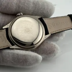 Rolex Cellini 50529 Dual Time 39mm Black Dial 18K White Gold Leather Box Paper