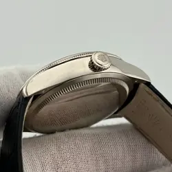 Rolex Cellini 50529 Dual Time 39mm Black Dial 18K White Gold Leather Box Paper