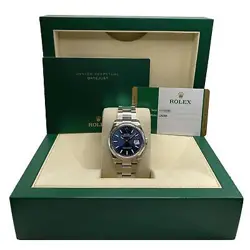 ROLEX DATEJUST 36MM OYSTER STAINLESS STEEL BLUE DIAL AUTOMATIC WATCH 126200