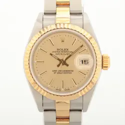 ROLEX DATEJUST 79173 SS×YG AT CHAMPAGNE-FACE OYSTER BRACELET 3 EXTRA LINKS
