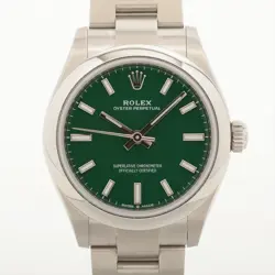 ROLEX OYSTER PERPETUAL 277200 SS AT GREEN-FACE 4 EXTRA LINKS